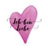 Positive Affirmation „Ich bin Liebe“ auf einem Aquarell-Herz