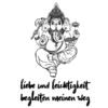 Indische Gottheit Ganesha mit Affirmation "Liebe und Leichtigkeit begleiten meinen Weg"