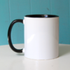 schwarze tasse 100x100 - "Ich bin glücklich und erfüllt" - Tasse